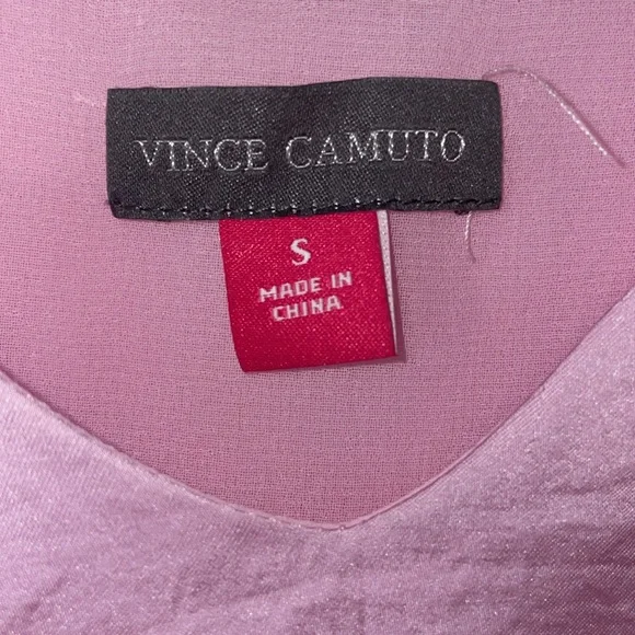 •VINCE CUMATO•PINK "SILK FEEL" FLOWY TANK TOP W/CINCHED SHOULDER STRAPS SMALL - Picture 5 of 8